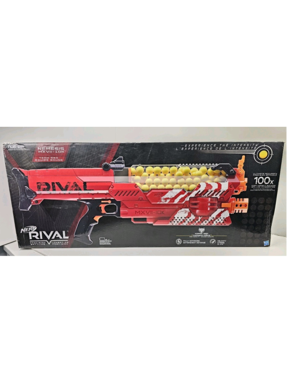 SEALED NERF Rival Nemesis MXVII-10K Team Red Blaster 100 Rounds NEW - 9188